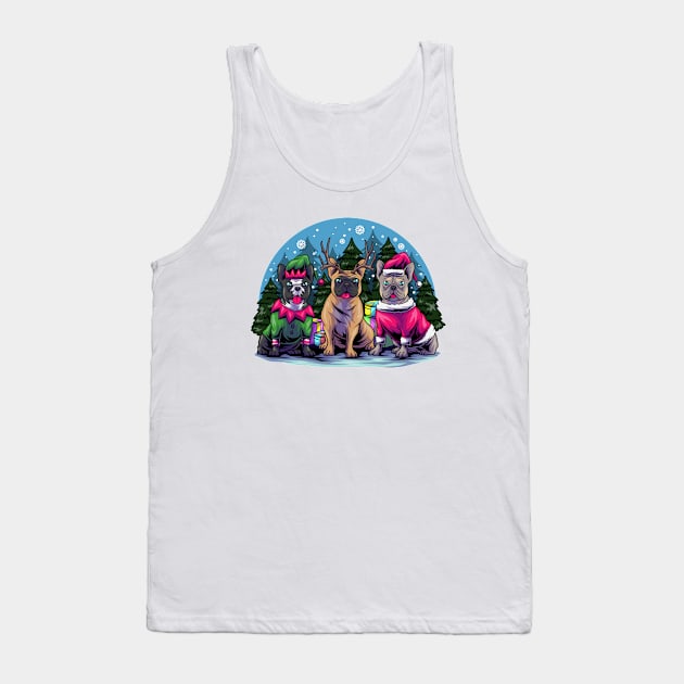 Christmas French Bulldogs Tank Top by AngelFlame